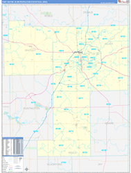 Fort Wayne Metro Area Wall Map Basic Style 2024